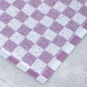 Purple Check Doormat (70 x 40cm)