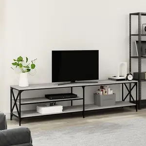 Berkfield TV Cabinet Grey Sonoma 200x40x50 cm Engineered Wood and Metal