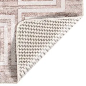 Rug Washable 80x150 cm Beige Anti Slip