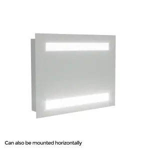 Nes Home Dual Bar LED 390 x 500mm Battery powered Bathroom Mirror