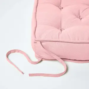 Homescapes Pink Cotton Dining Booster Cushion