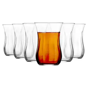 LAV - Klasik Dimpled Glass Tea Cup Set - 115ml - Pack of 6