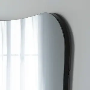 Irregular Frameless Black Overmantle Mirror 106(w)x78cm(h)