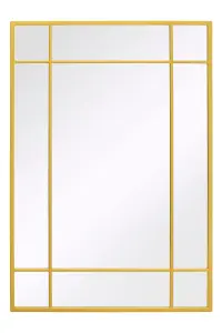 MirrorOutlet - The Genestra - Gold Modern Contemporary Garden Wall Mirror 39" X 27" (100 x 70 cm)