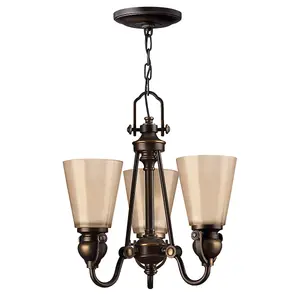 Elstead Mayflower Multi Arm Chandelier 3 Light Olde Bronze Finish, E27