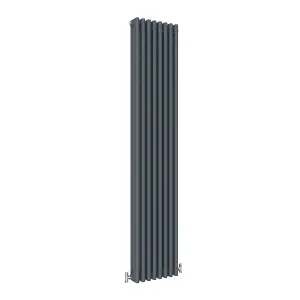 Vertical Anthracite Triple Column Radiator (H) 1800mm x (W) 380mm, 6851 BTU.