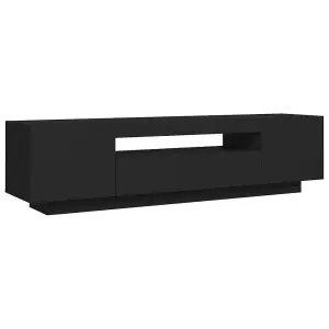 vidaXL TV Cabinet with LED Lights Black 160x35x40 cm