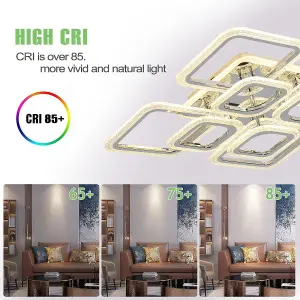 Garwarm Ceiling Lights Living Room Acrylic Flush Mount Led Ceiling Lights, Nordic Chandeliers With 8 Rectangles Lighting Fixture