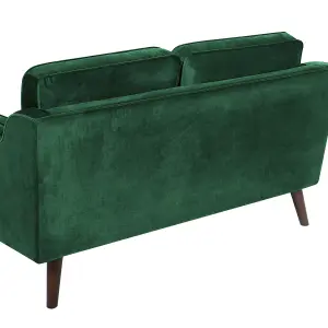 2 Seater Velvet Sofa Green LOKKA