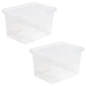 1 x 45 Litre Clear Plastic Storage Container With Lid Ideal For Home & Office Use