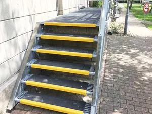 Stair Tread Nosing Covers - GRP Heavy Duty Anti Slip - Black & Yellow-  1500mm 20