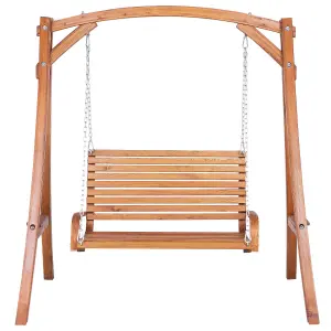 Patio Swing NOVARA Wood Dark Wood