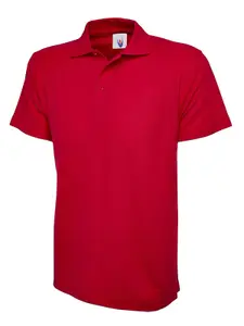 Uneek - Unisex Olympic Poloshirt - 50% Polyester 50% Cotton - Red - Size XL