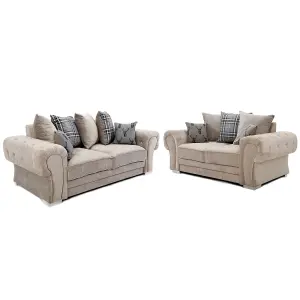 Milan Fabric Sofa Suite 3 and 2 Seater Sofa Set Scatter Back