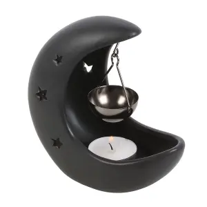 Something Different Crescent Moon Hanging Oil Burner Black (One Size)