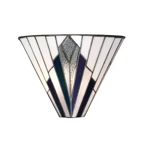 Luminosa Astoria 1 Light Indoor Wall Uplighter Tiffany Style Glass, E14