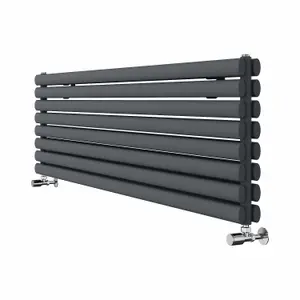 Right Radiators 1600x472 mm Horizontal Vertical Oval Column Radiator Double Panel Rads Anthracite