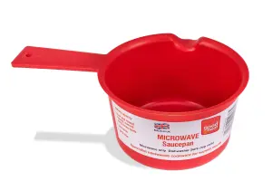 Good2Heat Microwave Cookware Red Round Plastic Dishwasher Safe Saucepan with Pouring Lip 600ml