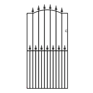 SAXA Spear Top Tall Bow Top Metal Garden Gate 1067mm GAP x 1976mm High SAZP34