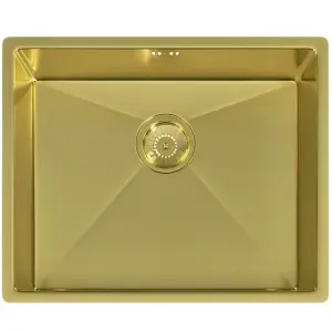 Liquida EL540BR 1.0 Bowl Brushed Brass Undermount Kitchen Sink With Waste