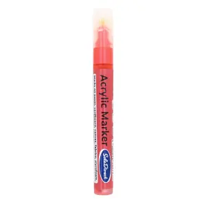 Acrylic Paint Marker Pen Permanent for Stone Leather Fabric Plastic (Metallic Neon Red)