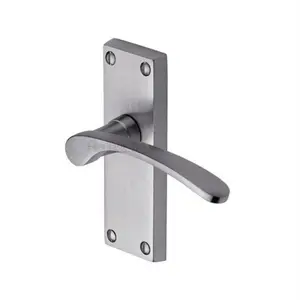 Heritage Door Handle Lever Latch Sophia Short Design (Set of 2) Satin Chrome