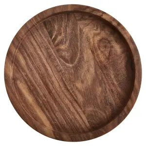 Interiors by Premier Kora Dark Wood Round Tray 20cm