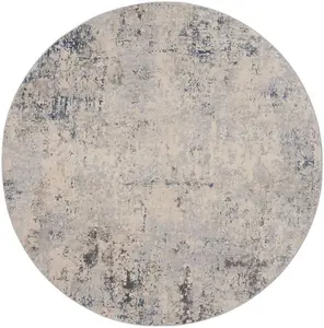 Ivory Grey Blue Modern Abstract Luxurious Jute Latex Backing Rug for Living Room Bedroom and Dining Room-160cm X 221cm