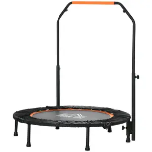 HOMCOM 40" Foldable Mini Fitness Trampoline w/ Foam Handle, Orange