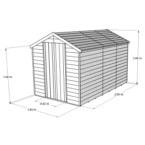 BillyOh Master Tongue and Groove Apex Wooden Shed - 10x6 - Windowless