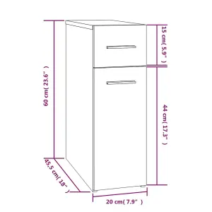 Berkfield Apothecary Cabinet Smoked Oak 20x45.5x60 cm Engineered Wood