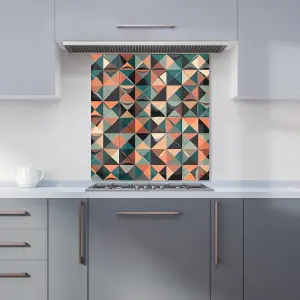 Geometric Print Pattern Premium Glass Kitchen Splashback W700mm x H650mm