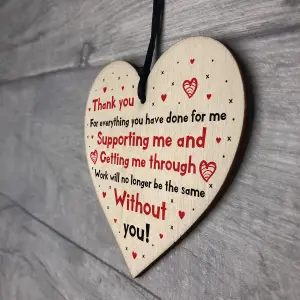 Leaving Gift For Colleague Hanging Heart Plaque Thank You Colleague Co Work Gifts