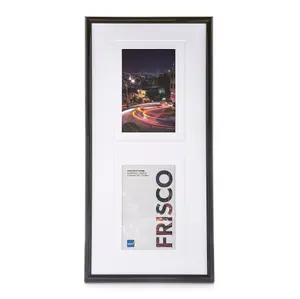 Kenro Frisco Twin Black Photo Frame 6x4 inch / 10x15cm or 7x5 inch / 13x18cm with White Mount Portrait - FRC1015B/2