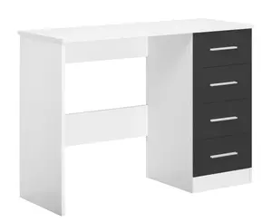 REFLECT 4 Drawer Dressing Table in Gloss Grey Drawer Fronts and Matt White Carcass