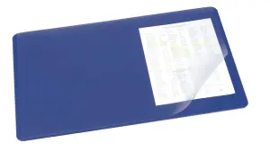 Durable Clear Overlay Non-Slip Desk Mat Notes Protector Pad - 53x40 cm - Blue