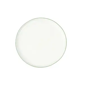 Abbesses 26.7cm Porcelain China Dinner Plate (Set of 4) White/Green