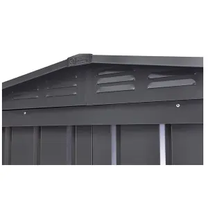 8 x 3 Premier Apex Metal Garden Shed - Anthracite Grey (8ft x 3ft / 8' x 3' / 2.5m x 1.0m)