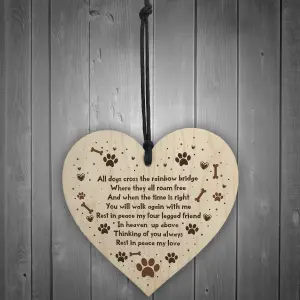 Handmade Pet Memorial Plaque For Dog Wooden Heart Memorial Bauble Animal Sign Keepsake