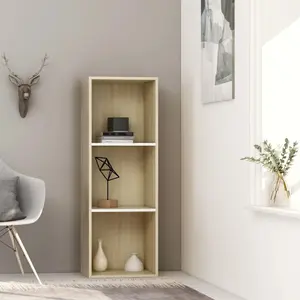 Attwood Bookcase White/Sonoma Oak / 114cm H x 40cm W x 30cm D