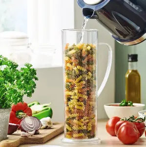 Express Pasta or Vegetable Cooker - 1.75L Energy Saving Cooking Jug with Thermal Lid & Strainer H31.5 x 10.5cm