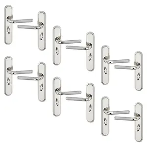 URBNLIVING 220mm Length 12 Pcs Vienna Metal & Polished Nickel Lever Latch Door Bathroom Handle Set