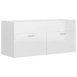 Berkfield Sink Cabinet with Built-in Basin High Gloss White Engineered Wood