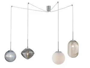 Luminosa Greenwich Glass Adjustable Cluster Drop Pendant, E27