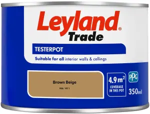 Leyland Trade Vinyl Matt Walls & Ceilings Emulsion Paint Brown Beige (RAL 1011) 350ml Tester