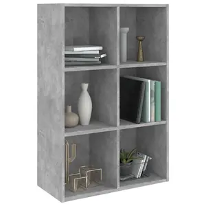 Berkfield Book Cabinet/Sideboard Concrete Grey 66x30x97.8 cm Engineered Wood