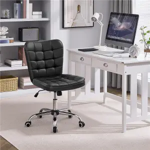 Yaheetech Modern Desk Chair with Adjustable Seat Height - Black