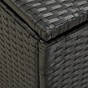 Berkfield Garden Storage Box Poly Rattan 100x50x50 cm Black