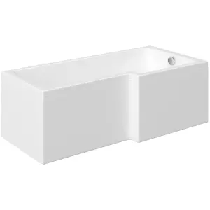 Cooke & Lewis Solarna White Acrylic L-shaped Right-handed Shower Bath (L)1700mm (W)850mm