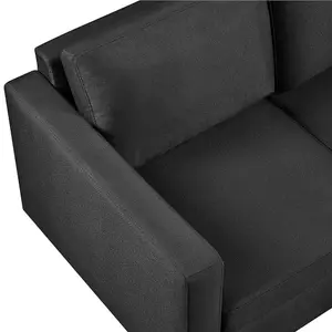 Yaheetech Black Fabric Upholstered 3-Seater Sofa Couch